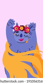 Cute Vektorgrafik. Postkarte für die beste Freundin.