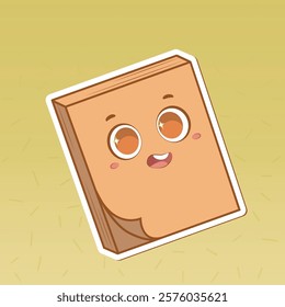 cute vector illustration of a Post-it with happy face
