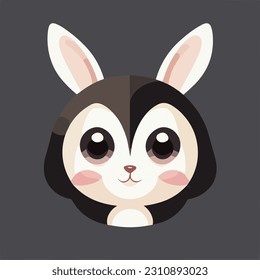 Cute vector illustration of a rabbit. Great cartoon character
