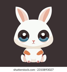 Ilustración vectorial de un conejo. Gran personaje de caricatura