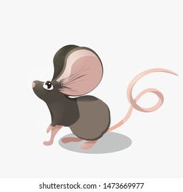 the cute vector illustration of the rat