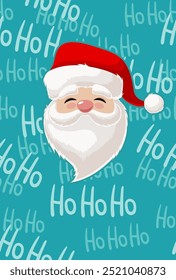 cute vector illustration of santa claus on a seamless pattern