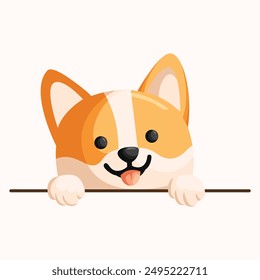 Linda Ilustración vectorial de un medio cuerpo Shiba Inu con ojos brillantes y una expresión amistosa. Perfecto para diseños con temática de mascotas, medios infantiles y contenido de redes sociales.