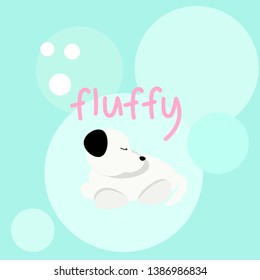 Cute vector illustration of sleeping dog