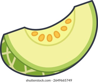 Uma ilustração vetorial bonito de um melão verde fatiado com sementes, perfeito para o design com tema de verão.