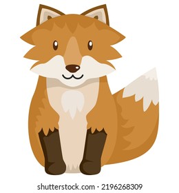 Cute Vector Illustration Of A Smiling Fox