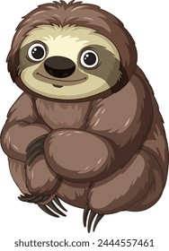 Cute vector illustration of a smiling sloth
