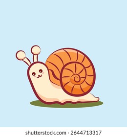 Cute vector illustration of a snail for elements, sticker and clipart