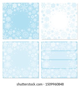 Cute vector illustration with snowflakes for postcards, notepads, notebooks,posters, notes, to-do list, magazines cards.