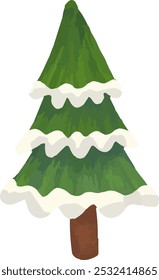 ilustração vetorial bonito de decoração de Natal nevado ativo