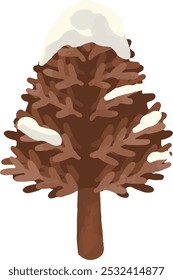 cute vector illustration of snowy Christmas decoration asset