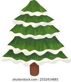 cute vector illustration of snowy Christmas decoration asset