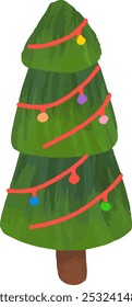cute vector illustration of snowy Christmas decoration asset