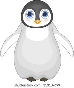 Cute Vector Illustration of a Southern Rockhopper Penguin