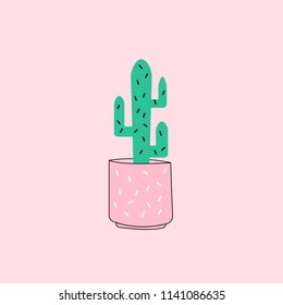 Cute vector illustration succulent or Mexican cactus plant. Can be used for cards, invitations or sticker