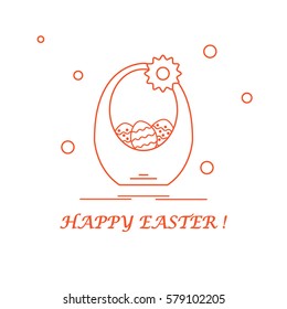 Cute vector illustration with symbols for Easter. Design for banner, poster or print. 