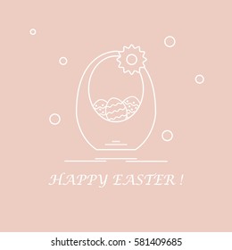 Cute vector illustration with symbols for Easter. Design for banner, poster or print. 