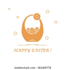 Cute vector illustration with symbols for Easter. Design for banner, poster or print. 