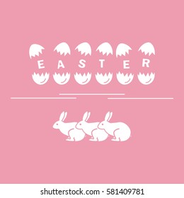 Cute vector illustration with symbols for Easter. Design for banner, poster or print. 