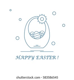 Cute vector illustration with symbols for Easter. Design for banner, poster or print. 