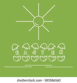 Cute vector illustration with symbols for Easter. Design for banner, poster or print. 