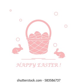 Cute vector illustration with symbols for Easter. Design for banner, poster or print. 