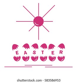 Cute vector illustration with symbols for Easter. Design for banner, poster or print. 