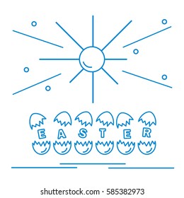 Cute vector illustration with symbols for Easter. Design for banner, poster or print. 