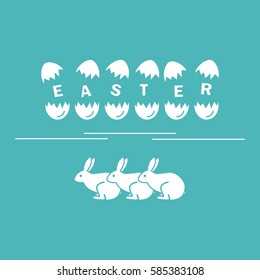 Cute vector illustration with symbols for Easter. Design for banner, poster or print. 