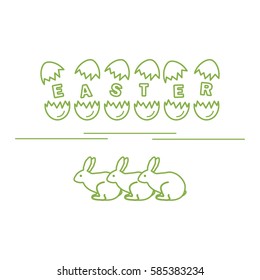Cute vector illustration with symbols for Easter. Design for banner, poster or print. 