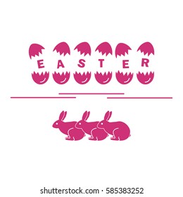 Cute vector illustration with symbols for Easter. Design for banner, poster or print. 