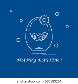 Cute vector illustration with symbols for Easter. Design for banner, poster or print. 