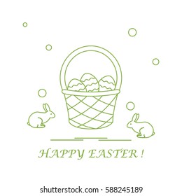 Cute vector illustration with symbols for Easter. Design for banner, poster or print. 