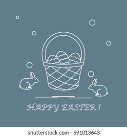 Cute vector illustration with symbols for Easter. Design for banner, poster or print. 