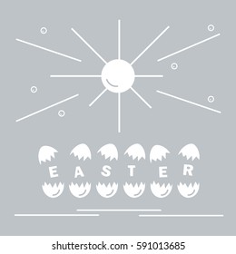 Cute vector illustration with symbols for Easter. Design for banner, poster or print. 