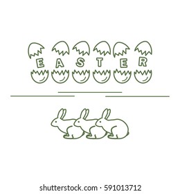 Cute vector illustration with symbols for Easter. Design for banner, poster or print. 