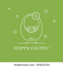 Cute vector illustration with symbols for Easter. Design for banner, poster or print. 