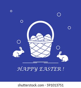 Cute vector illustration with symbols for Easter. Design for banner, poster or print. 