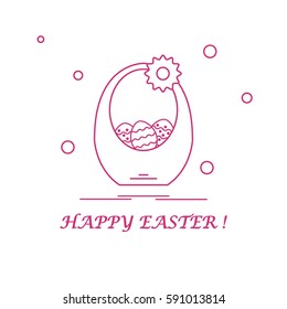 Cute vector illustration with symbols for Easter. Design for banner, poster or print. 