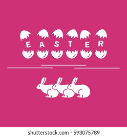 Cute vector illustration with symbols for Easter. Design for banner, poster or print. 