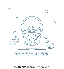Cute vector illustration with symbols for Easter. Design for banner, poster or print. 