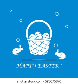Cute vector illustration with symbols for Easter. Design for banner, poster or print. 