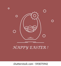 Cute vector illustration with symbols for Easter. Design for banner, poster or print. 