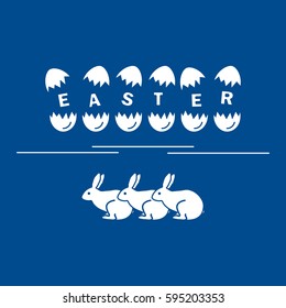 Cute vector illustration with symbols for Easter. Design for banner, poster or print. 