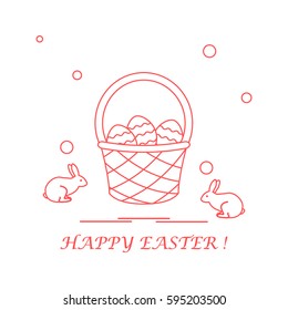 Cute vector illustration with symbols for Easter. Design for banner, poster or print. 