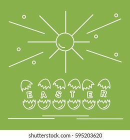 Cute vector illustration with symbols for Easter. Design for banner, poster or print. 