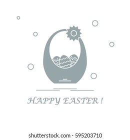 Cute vector illustration with symbols for Easter. Design for banner, poster or print. 