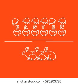 Cute vector illustration with symbols for Easter. Design for banner, poster or print. 