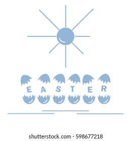 Cute vector illustration with symbols for Easter. Design for banner, poster or print. 