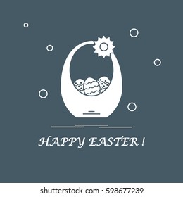 Cute vector illustration with symbols for Easter. Design for banner, poster or print. 